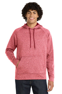 Sport-Tek PosiCharge Electric Heather Fleece Hooded Pullover - Deep Red Electric
