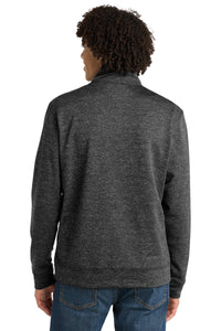 Sport-Tek PosiCharge Electric Heather Fleece 1/4-Zip Pullover - Grey-Black Electric Back
