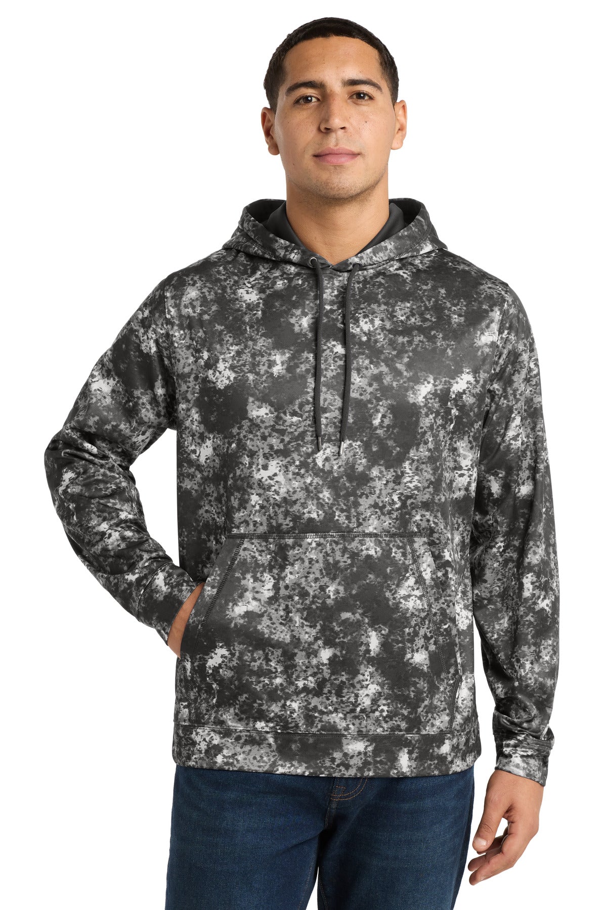 Sport-Tek Sport-Wick Mineral Freeze Fleece Hooded Pullover - Black