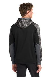 Sport-Tek Sport-Wick Mineral Freeze Fleece Colorblock Hooded Pullover - Black/ Black Back