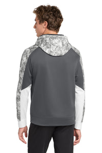 Sport-Tek Sport-Wick Mineral Freeze Fleece Colorblock Hooded Pullover - Dark Smoke Grey/ Dark Smoke Grey Back