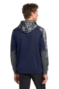 Sport-Tek Sport-Wick Mineral Freeze Fleece Colorblock Hooded Pullover - True Navy/ Navy Back