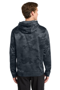 Sport-Tek Sport-Wick CamoHex Fleece Hooded Pullover - Dark Smoke Grey Back