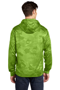 Sport-Tek Sport-Wick CamoHex Fleece Hooded Pullover - Lime Shock Back