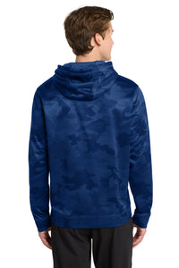 Sport-Tek Sport-Wick CamoHex Fleece Hooded Pullover - True Royal Back
