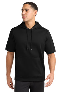 Sport-Tek  Sport-Wick  Fleece Short Sleeve Hooded Pullover - Black