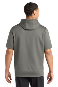 Sport-Tek  Sport-Wick  Fleece Short Sleeve Hooded Pullover - Dark Smoke Grey Back