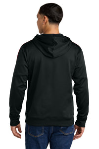 Sport-Tek Sport-Wick Fleece United Pullover Hoodie ST255 - Black/ Deep Red Back