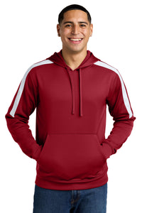 Sport-Tek Sport-Wick Fleece United Pullover Hoodie ST255 - Deep Red/ White