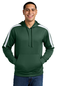 Sport-Tek Sport-Wick Fleece United Pullover Hoodie ST255 - Forest Green/ White