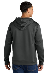 Sport-Tek Sport-Wick Fleece United Pullover Hoodie ST255 - Iron Grey/ White Back
