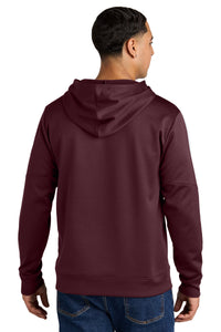Sport-Tek Sport-Wick Fleece United Pullover Hoodie ST255 - Maroon/ White Back