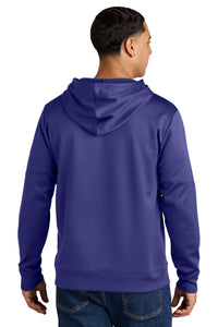Sport-Tek Sport-Wick Fleece United Pullover Hoodie ST255 - Purple/ White Back