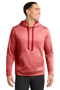 Sport-Tek  PosiCharge  Sport-Wick  Heather Fleece Hooded Pullover - Deep Red Heather