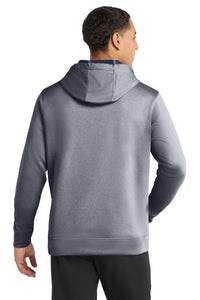 Sport-Tek  PosiCharge  Sport-Wick  Heather Fleece Hooded Pullover - True Navy Heather Back