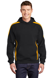 Sport-Tek Sleeve Stripe Pullover Hooded Sweatshirt - Black/ Gold