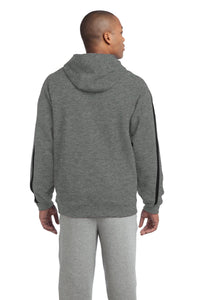 Sport-Tek Sleeve Stripe Pullover Hooded Sweatshirt - Vintage Heather/ Black Back