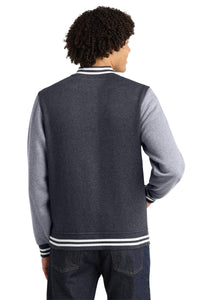 Sport-Tek Fleece Letterman Jacket - Graphite Heather/ Vintage Heather Back