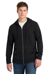 Sport-Tek  PosiCharge  Tri-Blend Wicking Fleece Full-Zip Hooded Jacket ST293 - Black Triad Solid