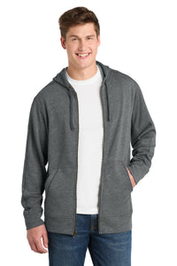 Sport-Tek  PosiCharge  Tri-Blend Wicking Fleece Full-Zip Hooded Jacket ST293 - Dark Grey Heather