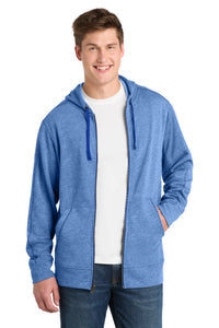 Sport-Tek  PosiCharge  Tri-Blend Wicking Fleece Full-Zip Hooded Jacket ST293 - True Royal Heather