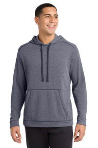 Sport-Tek  PosiCharge  Tri-Blend Wicking Fleece Hooded Pullover - True Navy Heather