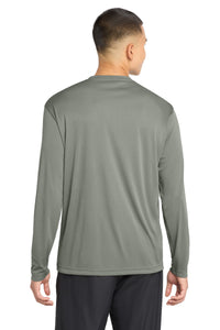 Sport-Tek Long Sleeve PosiCharge Competitor Tee - Grey Concrete Heather Back