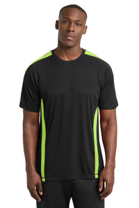Sport-Tek Colorblock PosiCharge Competitor Tee - Black/ Lime Shock