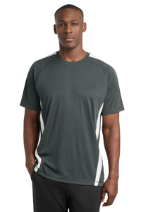 Sport-Tek Colorblock PosiCharge Competitor Tee - Iron Grey/ White
