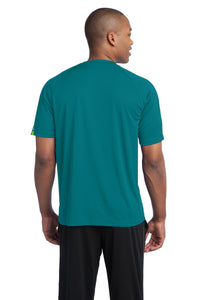 Sport-Tek Colorblock PosiCharge Competitor Tee - Tropic Blue/ Lime Shock Back