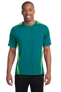 Sport-Tek Colorblock PosiCharge Competitor Tee - Tropic Blue/ Lime Shock