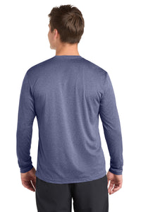 Sport-Tek Long Sleeve Heather Contender Tee - True Navy Heather Back