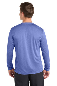 Sport-Tek Long Sleeve Heather Contender Tee - True Royal Heather Back
