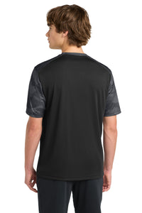 Sport-Tek CamoHex Colorblock Tee - Black/ Iron Grey Back