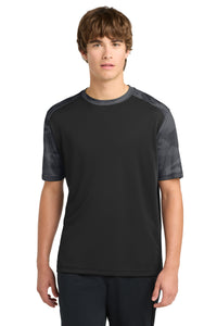 Sport-Tek CamoHex Colorblock Tee - Black/ Iron Grey
