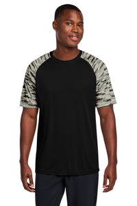 Sport-Tek Drift Camo Colorblock Tee ST376 - Black