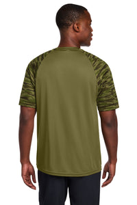 Sport-Tek Drift Camo Colorblock Tee ST376 - Olive Drab Green Back