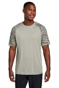 Sport-Tek Drift Camo Colorblock Tee ST376 - Silver