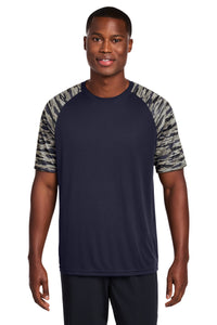 Sport-Tek Drift Camo Colorblock Tee ST376 - True Navy