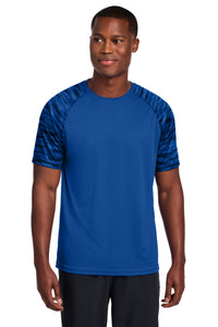 Sport-Tek Drift Camo Colorblock Tee ST376 - True Royal