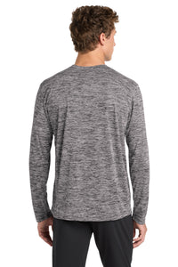 Sport-Tek  PosiCharge  Long Sleeve Electric Heather Tee - Black Electric Back