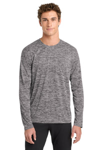 Sport-Tek  PosiCharge  Long Sleeve Electric Heather Tee - Black Electric