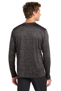 Sport-Tek  PosiCharge  Long Sleeve Electric Heather Tee - Grey-Black Electric Back