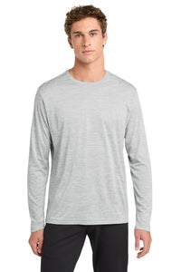Sport-Tek  PosiCharge  Long Sleeve Electric Heather Tee - Silver Electric