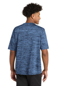 Sport-Tek PosiCharge Electric Heather Tee - Carolina Blue-True Navy Electric Back