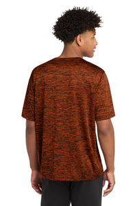 Sport-Tek PosiCharge Electric Heather Tee - Deep Orange-Black Electric Back