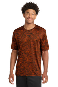 Sport-Tek PosiCharge Electric Heather Tee - Deep Orange-Black Electric