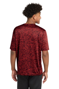 Sport-Tek PosiCharge Electric Heather Tee - Deep Red-Black Electric Back