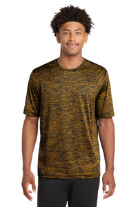 Sport-Tek PosiCharge Electric Heather Tee - Gold-Black Electric
