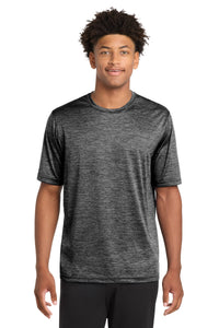 Sport-Tek PosiCharge Electric Heather Tee - Grey-Black Electric